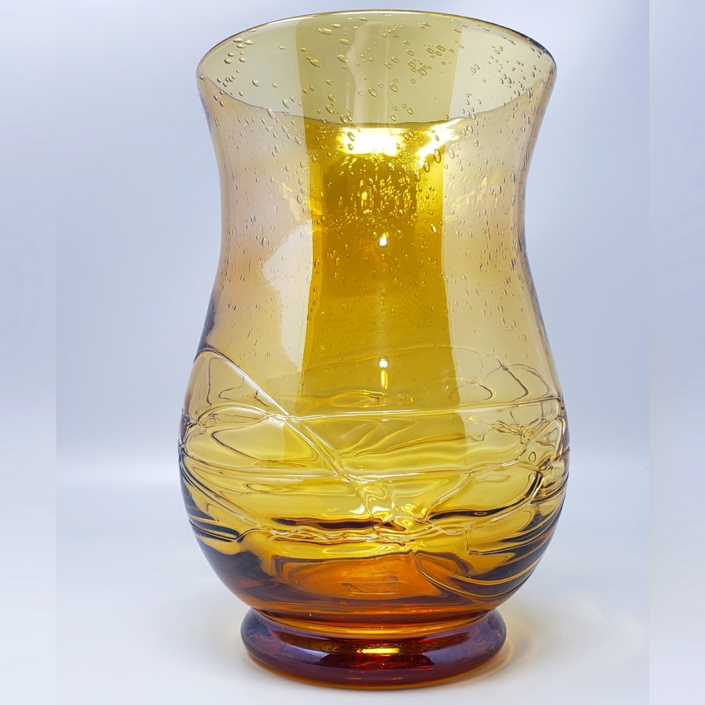 Mid-Century Modern Large Amber Vase